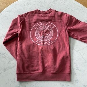 Ivory Ella Kids Sweatshirt with Elephant Graphic - Rust